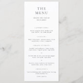 Menu Mariage Élégant Noir et Blanc Classique (Devant)
