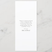 Menu Mariage Élégant Noir et Blanc Classique (Dos)