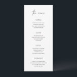 Menu Mariage élégant noir et blanc intemporel<br><div class="desc">Un menu de mariage élégant,  avec un style classique et une combinaison de typographie de script et de polices serif traditionnelles. Ce design simple va bien avec n'importe quel style de mariage.</div>