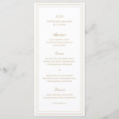 Menu Mariage Élégant Or Classique (Devant)
