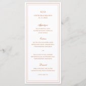 Menu Mariage Élégant Orange Citrouille Classique (Devant)