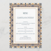 Menu Mariage Élégant Patrimoine Talavera Moderne (Devant)