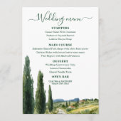 Menu Mariage Élégant Paysage Italien (Devant)