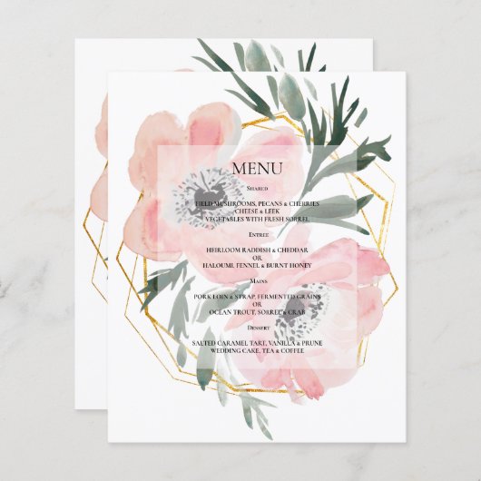 MENU MARIAGE Élégant pour le budget. (Devant / Derrière)