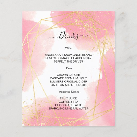 MENU MARIAGE Élégant pour le budget. MENU (Dos)