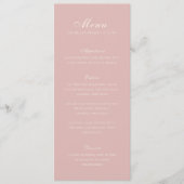 Menu Mariage Élégant Rose Classique (Devant)