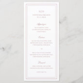 Menu Mariage Élégant Rose Classique (Devant)