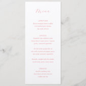Menu Mariage élégant rose corail traditionnel (Devant)