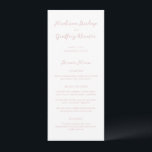 Menu Mariage élégant rose Madison<br><div class="desc">Menus mariages de style classique avec un design simple mais élégant avec vos noms dans le script et vos détails dans les polices serif.</div>