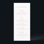 Menu Mariage élégant rose pur<br><div class="desc">Menu de mariage élégant avec une disposition minimale et propre avec le titre dans une police très grande.</div>