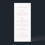 Menu Mariage élégant rose pur<br><div class="desc">Menu de mariage élégant avec une disposition minimale et propre avec le titre dans une police très grande.</div>