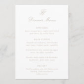 Menu Mariage Élégant Sable Neutre Traditionnel (Devant)