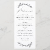 Menu Mariage élégant simple avec écriture botanique flo (Devant)