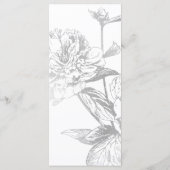 Menu Mariage élégant Simple Moderne Floral Argent (Dos)