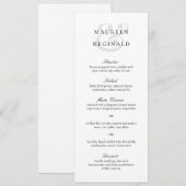 Menu Mariage Élégant Traditionnel (Devant / Derrière)