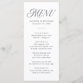Menu Mariage Élégant Typographie Noir Moderne (Devant)