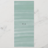 Menu Mariage Élégant Vert Assourdi Chic Côtiers (Dos)