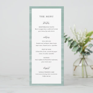 Menu Mariage Élégant Vert Assourdi Chic Côtiers