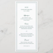 Menu Mariage Élégant Vert Émeraude Classique (Devant)