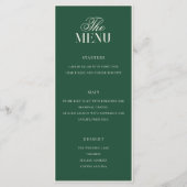 Menu Mariage Élégant Vert Vieille Fortune (Devant)
