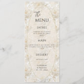 Menu Mariage Élégant Vintage Fleur Blanche (Devant)
