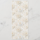 Menu Mariage Élégant Vintage Fleur Blanche (Dos)