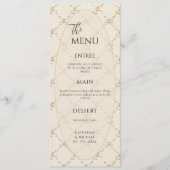 Menu Mariage Élégant Vintage Fleur Rose (Devant)