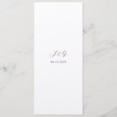 Menu Mariage Élégant Violet Traditionnel (Dos)