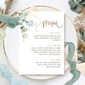 Menu Mariage, Elégante verdure avec Eucalyptus Feuille