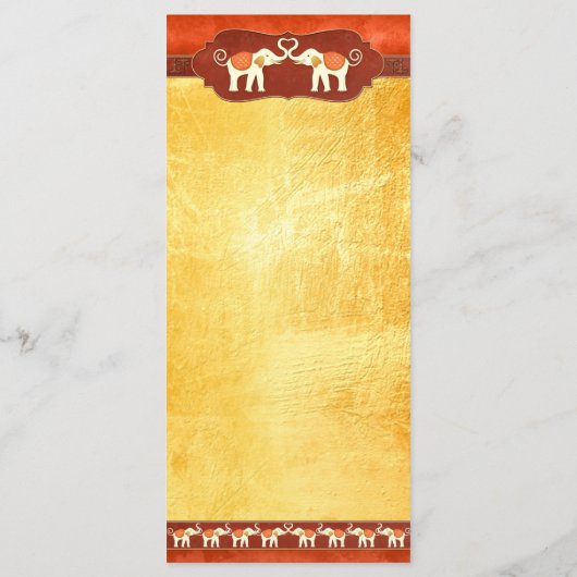 Menu Mariage Eléphants romantiques (Dos)