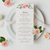 Menu Mariage Elizabeth Pink Floral Script