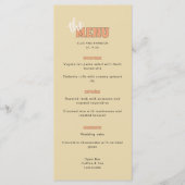 Menu Mariage ELLIE Rétro Moderne & Gras Beige (Devant)
