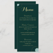Menu Mariage Emerald and Gold Art Déco (Devant / Derrière)