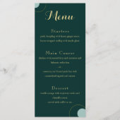Menu Mariage Emerald and Gold Art Déco (Devant)