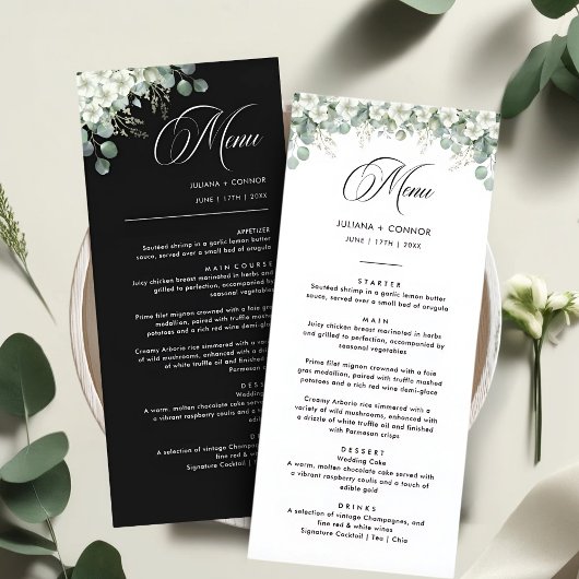 Menu Mariage Emerald Green