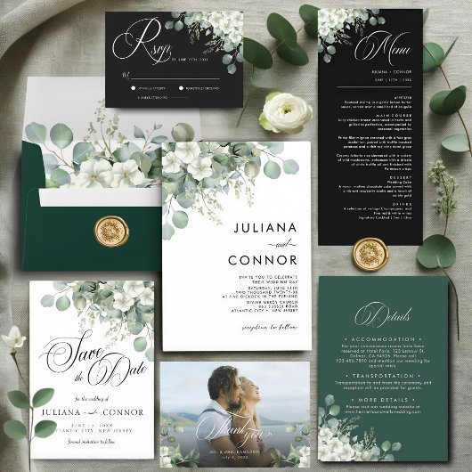 Menu Mariage Emerald Green