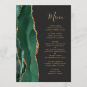 Menu Mariage Emerald Green Gold Dark (Devant)