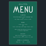 Menu Mariage Émeraude Texte simple Budget<br><div class="desc">Menu Mariage Émeraude Texte Simple Budget. Une taille de prix budget 5.5" x 8.5", de style contemporain, facilement personnaliser le texte à vos propres détails qui inclut des alternatives pour vos options végétaliennes ou végétariennes. Vous pouvez changer si vous désirez des couleurs de votre choix pour correspondre à votre thème...</div>