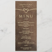 Menu Mariage en Bois Rustique (Devant)