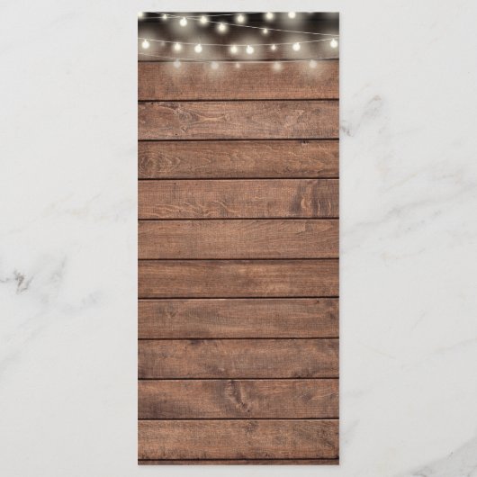 Menu Mariage en bois rustique (Dos)