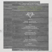 Menu Mariage en bois rustique moderne (Devant / Derrière)