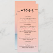 Menu Mariage en bord de mer sous le soleil couchant (Devant / Derrière)