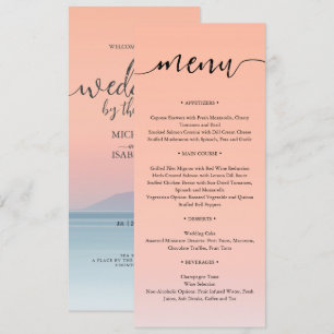 Menu Mariage en bord de mer sous le soleil couchant