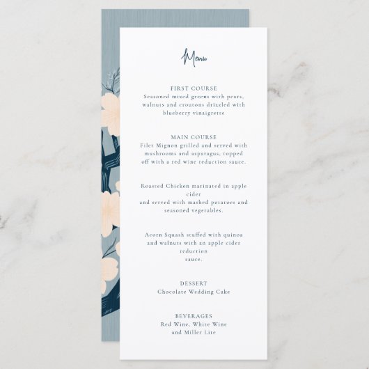 Menu mariage en cerisier (Devant / Derrière)