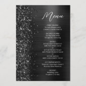 Menu Mariage en écriture scintillante Glam noir (Devant)