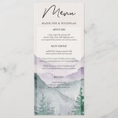 Menu Mariage en forêt de montagne brumeuse (Devant)