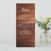 Menu Mariage en Grain de Bois de Grange Rustique (Debout devant)