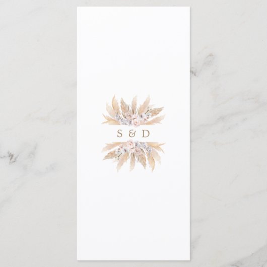 Menu Mariage en laiton blanc Rose blanc orchidée (Dos)