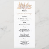 Menu Mariage en laiton blanc Rose blanc orchidée (Devant)