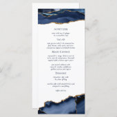 Menu Mariage en marbre de la Géode d'âge or Marine (Devant / Derrière)